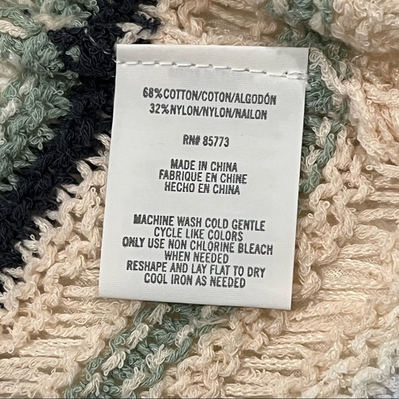 O’Neill Striped Open Weave Cotton Blend Sweater NWT - Picture 6 of 7